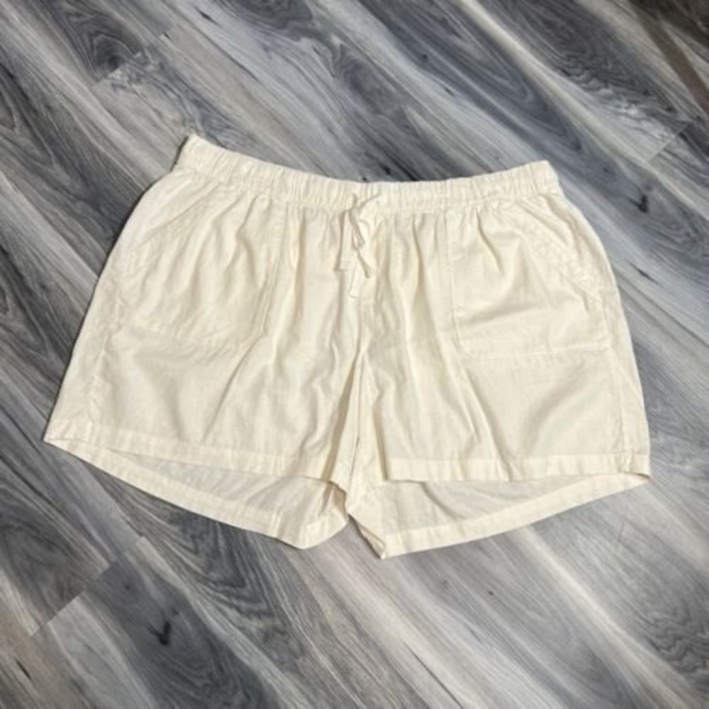 Lane Bryant Drawstring Pull On Shorts Women’s Size 22 Linen Blend Mid Rise NEW